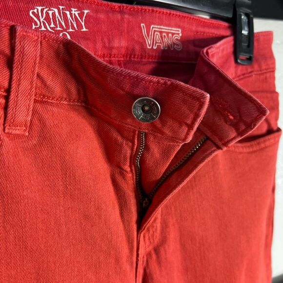 Vans Women's Bold Red Skinny Jeans Size 9 - Picture 11 of 16